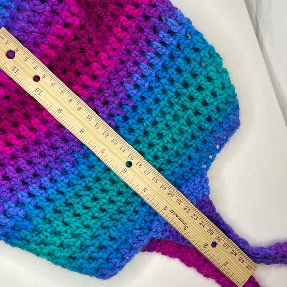 Crocheted Handmade Shoulder Bag Multicolored acrylic yarn - Picture 4 of 4